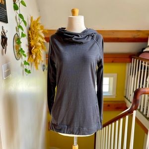 Woolly Clothing Company Womens medium merino wool jersey hooded cowl neck shirt